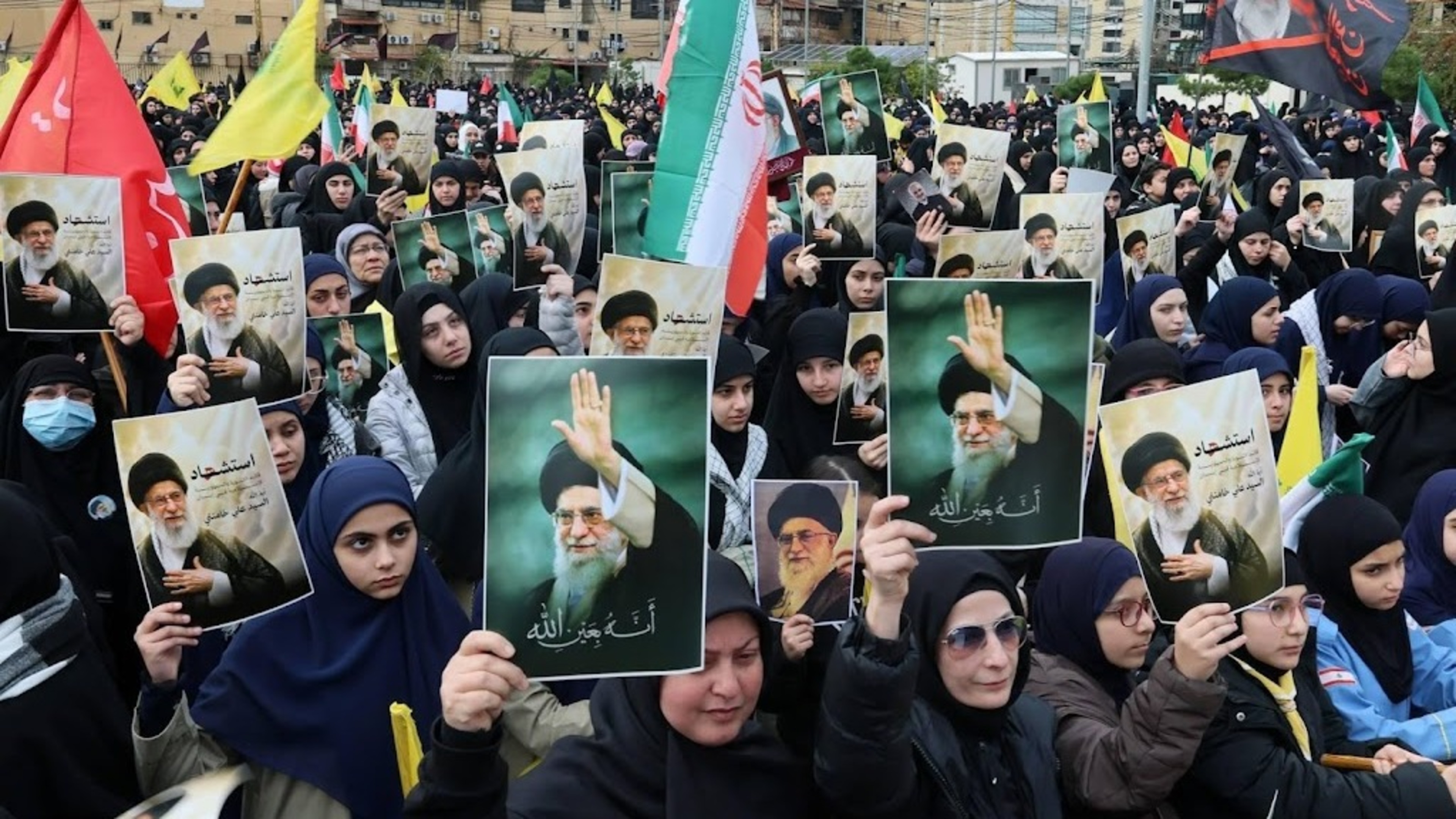 Hezbollah supporters commemorate Khamenei and vow revenge