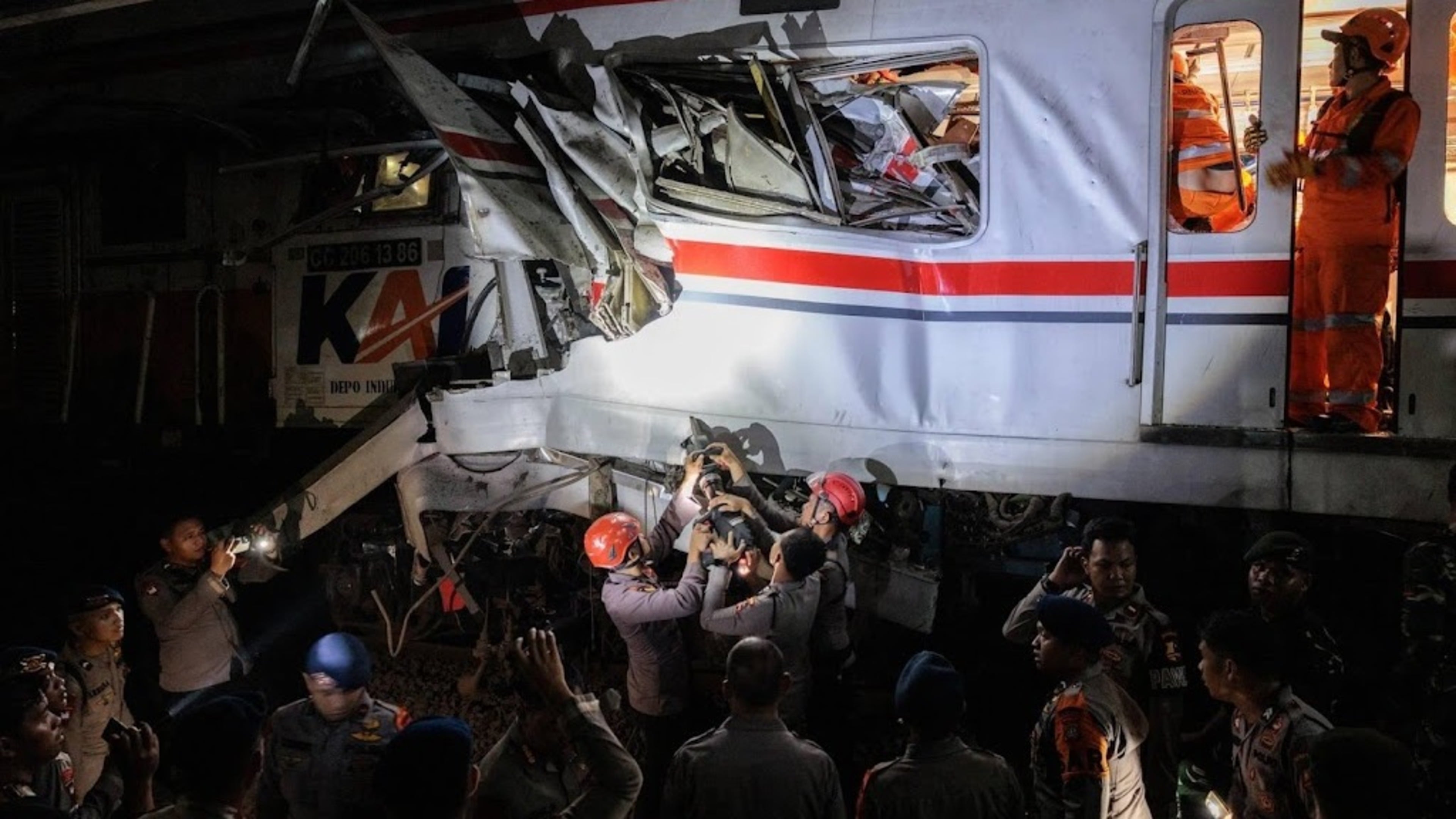Deaths in train collision near Jakarta