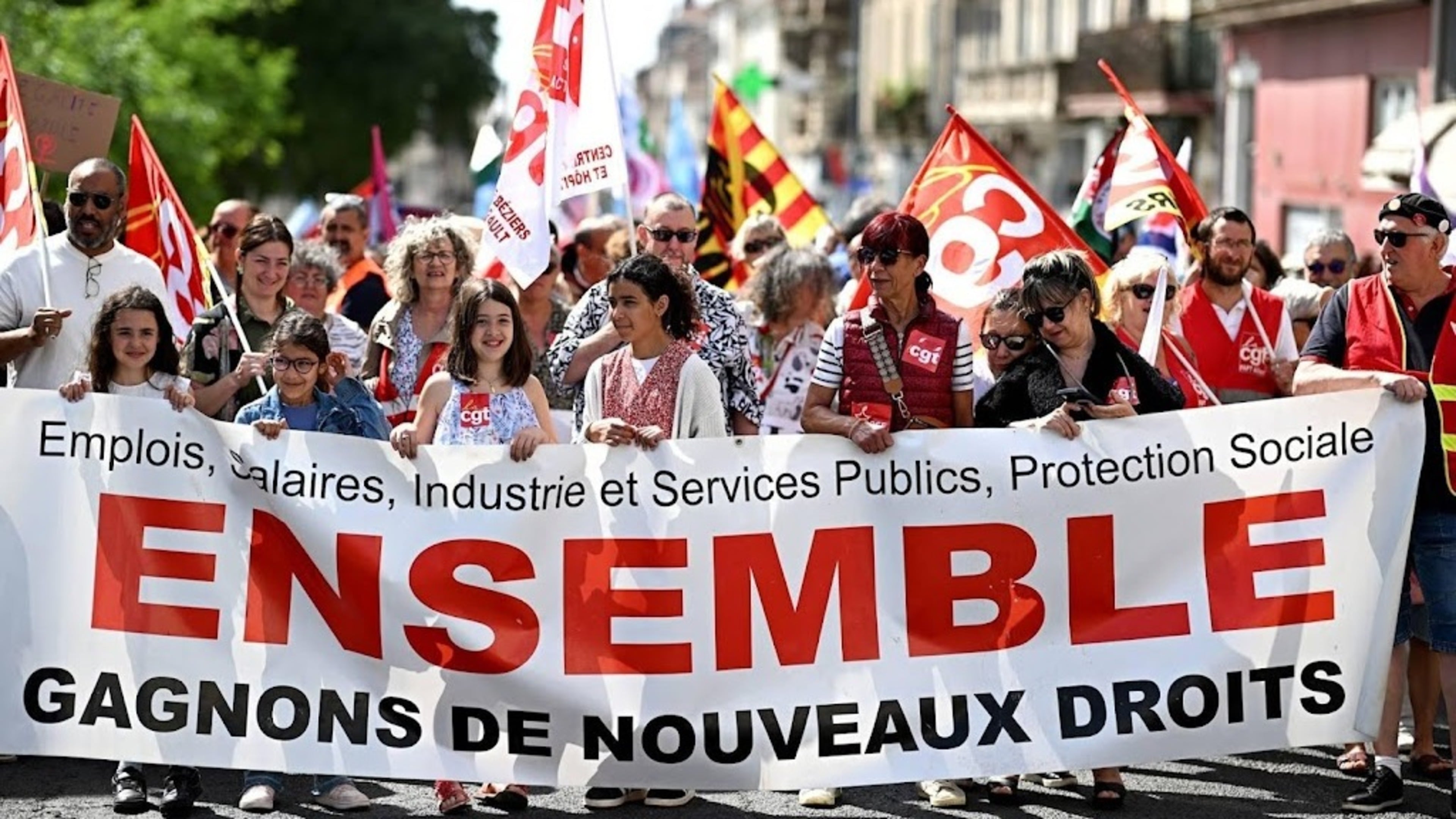 Europeans demonstrate on Labour Day