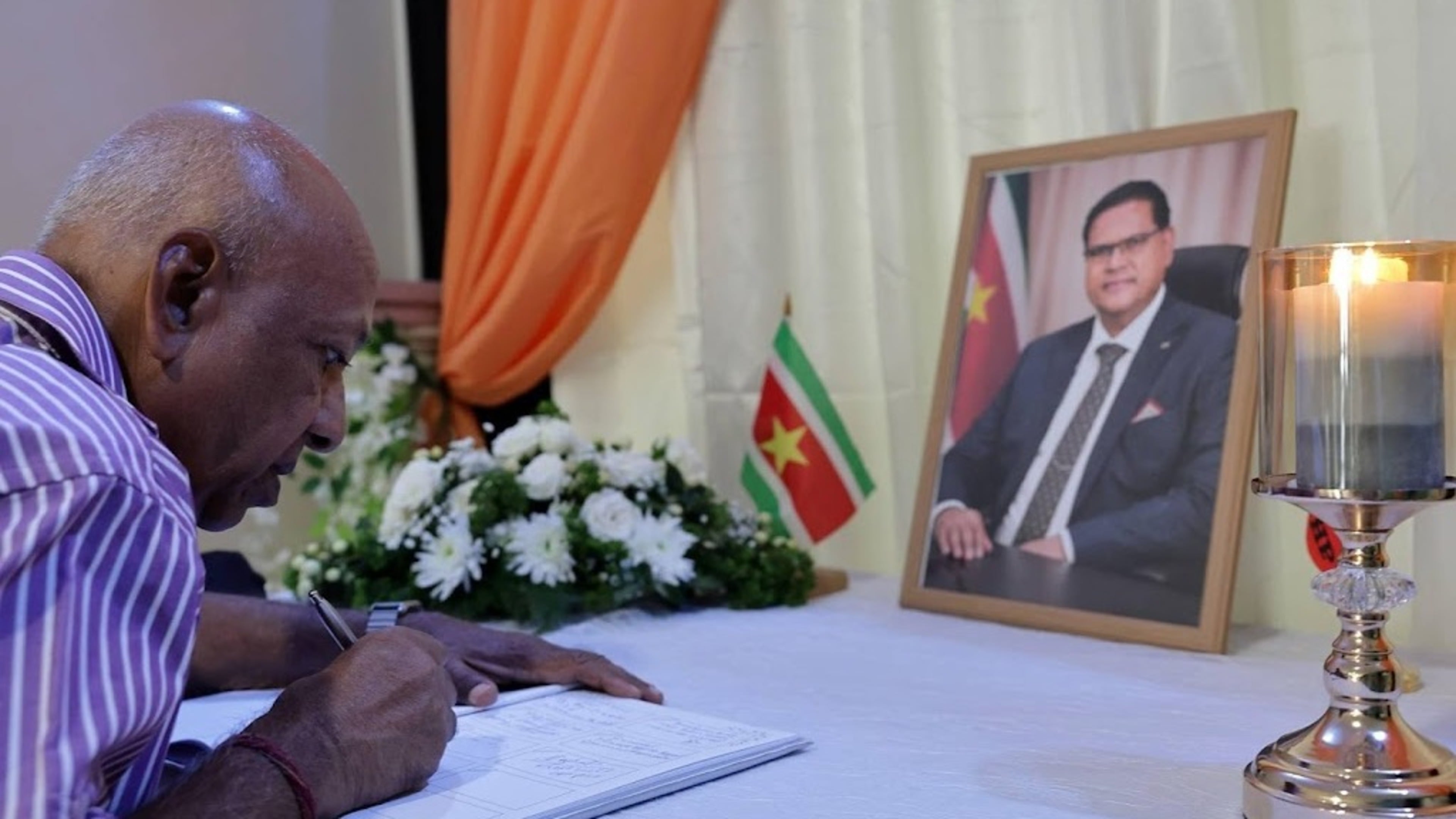 Cremation of former Surinamese president Santokhi Tuesday, April 7