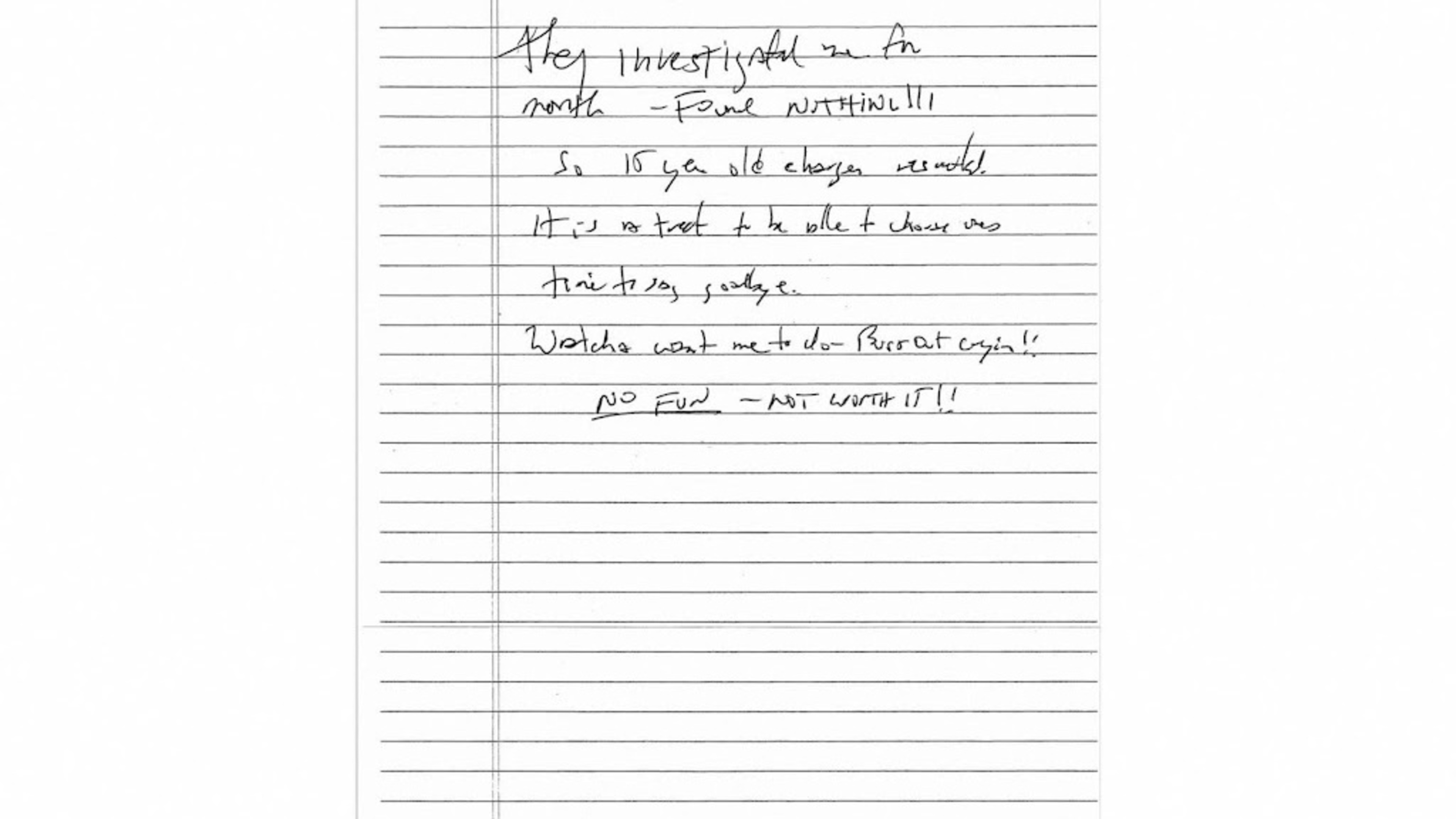 Alleged Jeffrey Epstein suicide note released