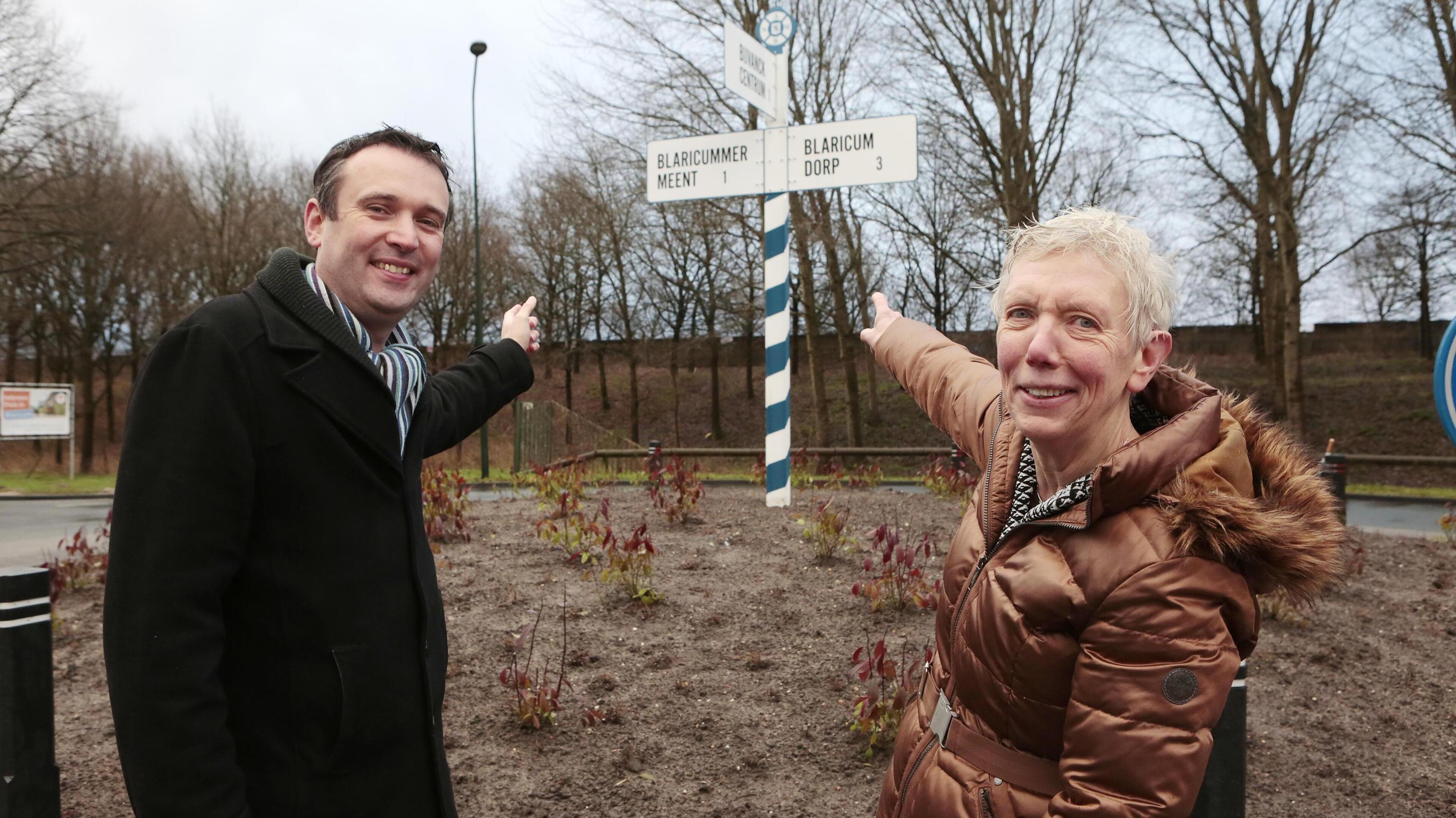 Wegwijzerbord blikvanger rotonde Bijvanck